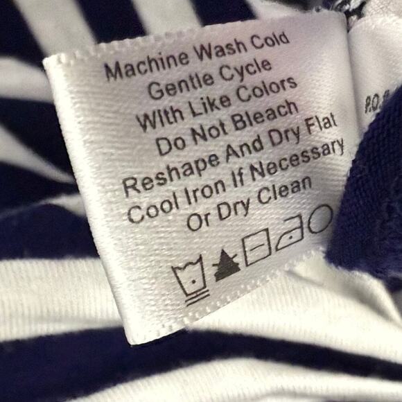 Boston Proper Sleeveless Dress Small Nautical Navy Blue White Striped Twist - Picture 4 of 10